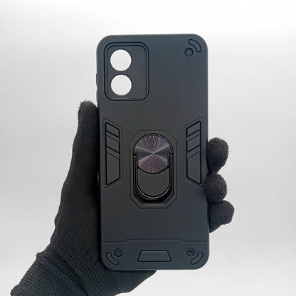 Motorola E13 Case: Slim, Shockproof Hard PC Back Cover w/ Ring Holder