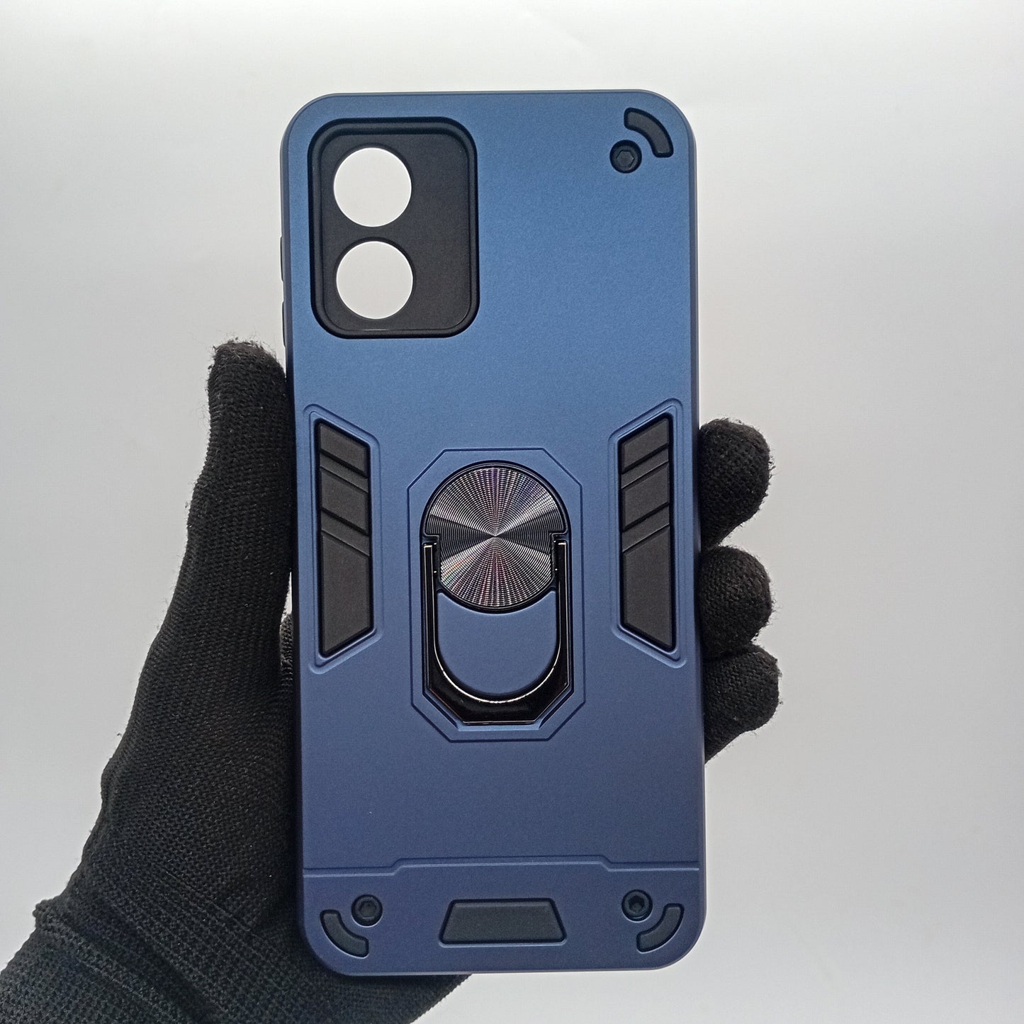 Motorola E13 Case: Slim, Shockproof Hard PC Back Cover w/ Ring Holder
