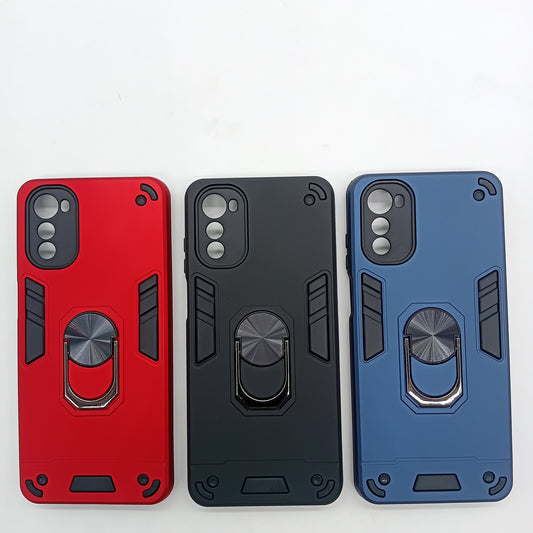 Motorola E32 Hard Case: Ring Holder, Shockproof Slim Cover