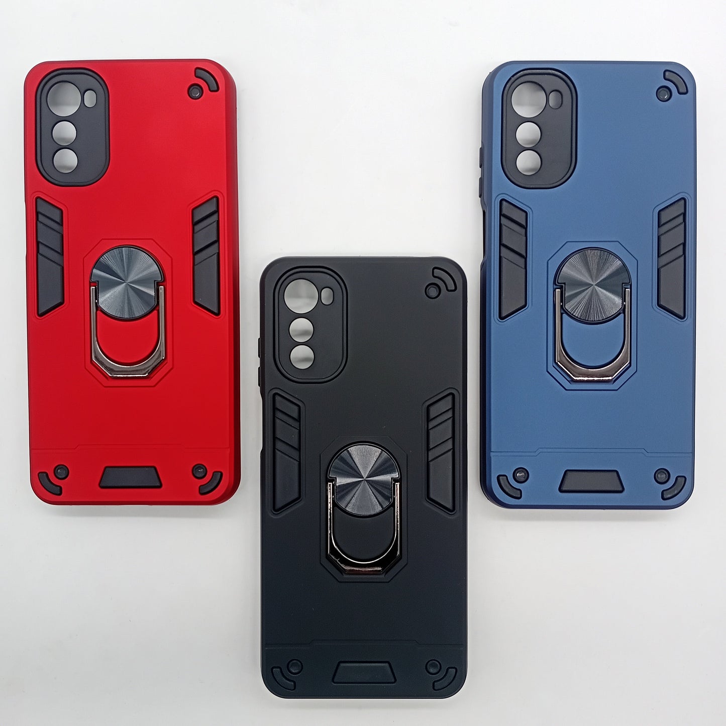 Motorola E32 Hard Case: Ring Holder, Shockproof Slim Cover