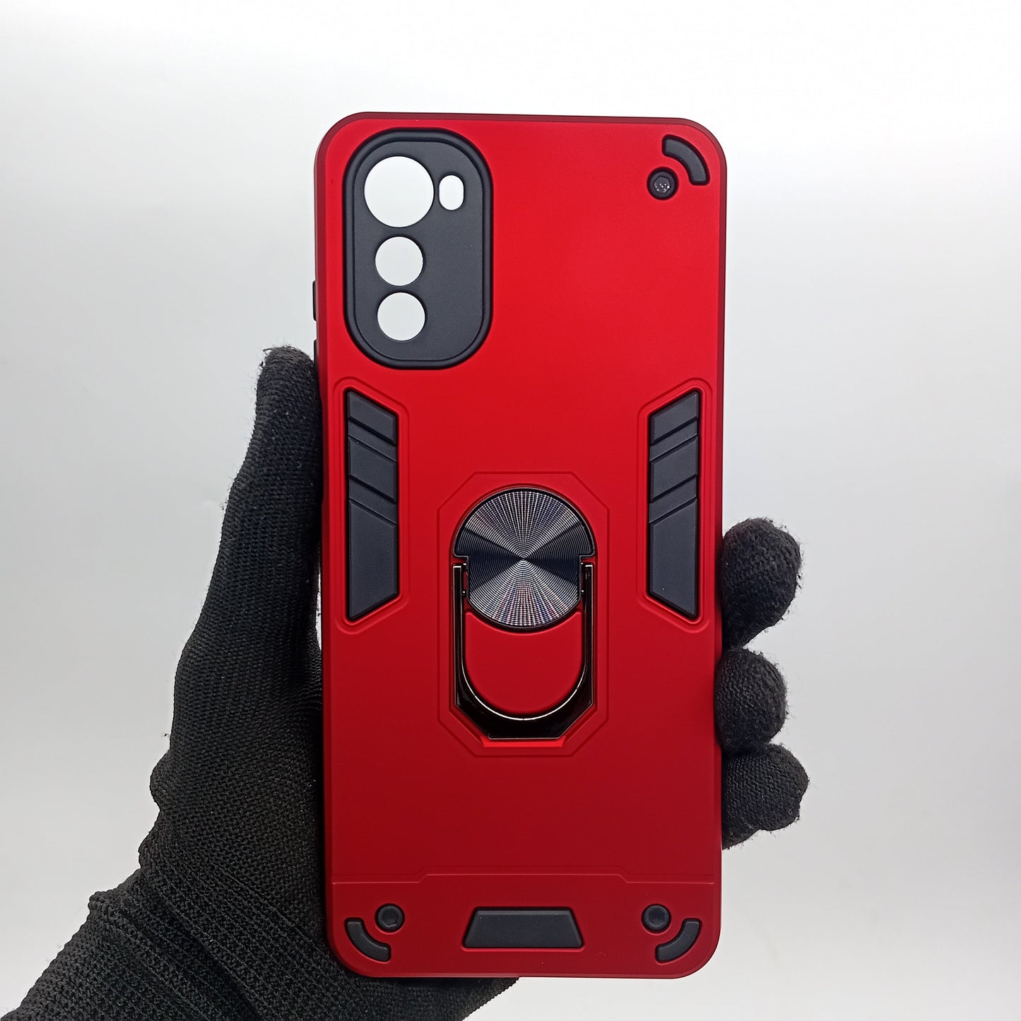 Motorola E32 Hard Case: Ring Holder, Shockproof Slim Cover