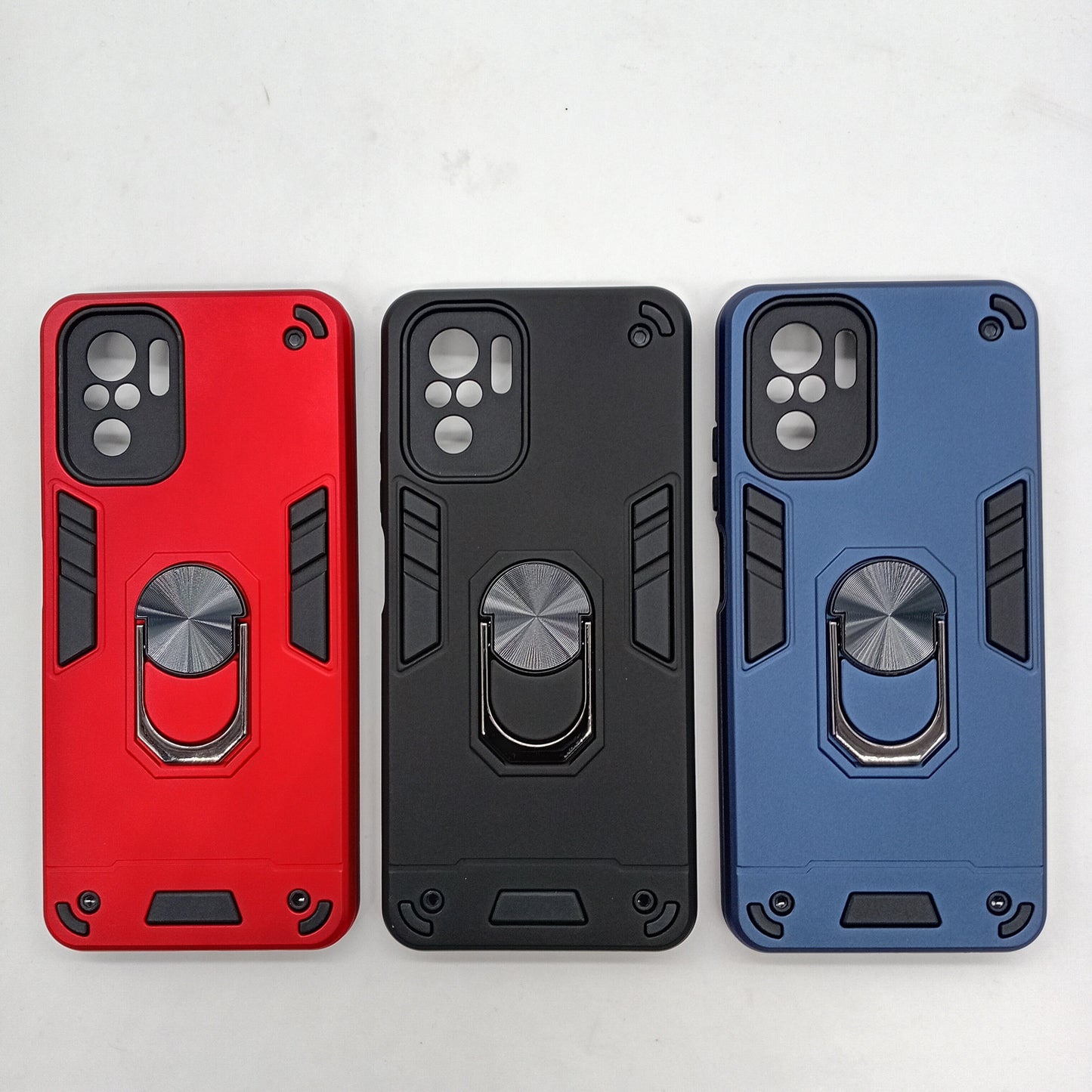 Redmi Note 10 Hard PC Case with Ring Holder - Shockproof Slim Cover