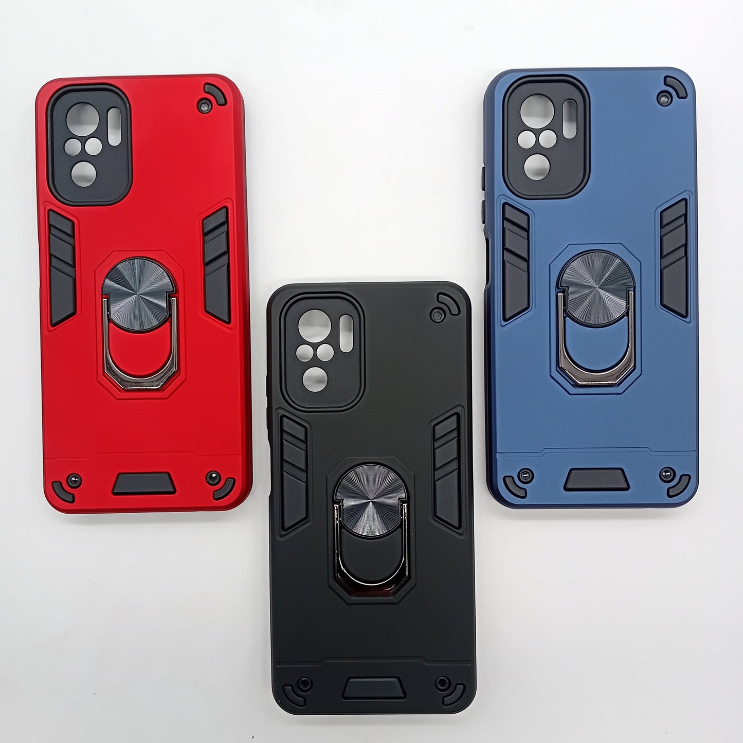 Redmi Note 10 Hard PC Case with Ring Holder - Shockproof Slim Cover