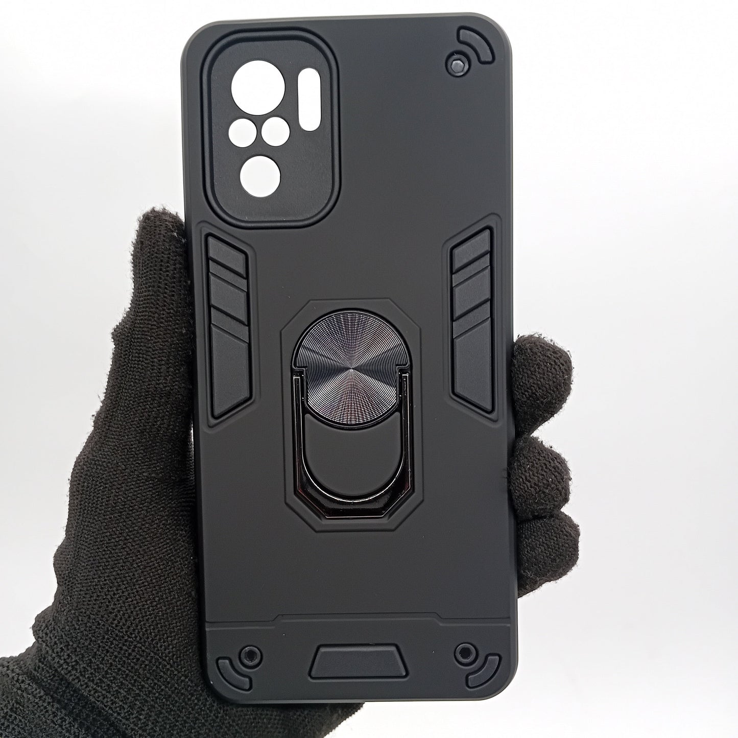 Redmi Note 10 Hard PC Case with Ring Holder - Shockproof Slim Cover