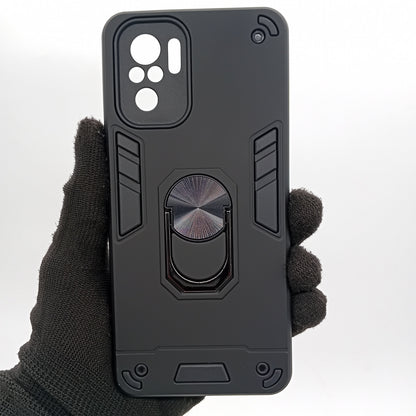 Redmi Note 10 Hard PC Case with Ring Holder - Shockproof Slim Cover