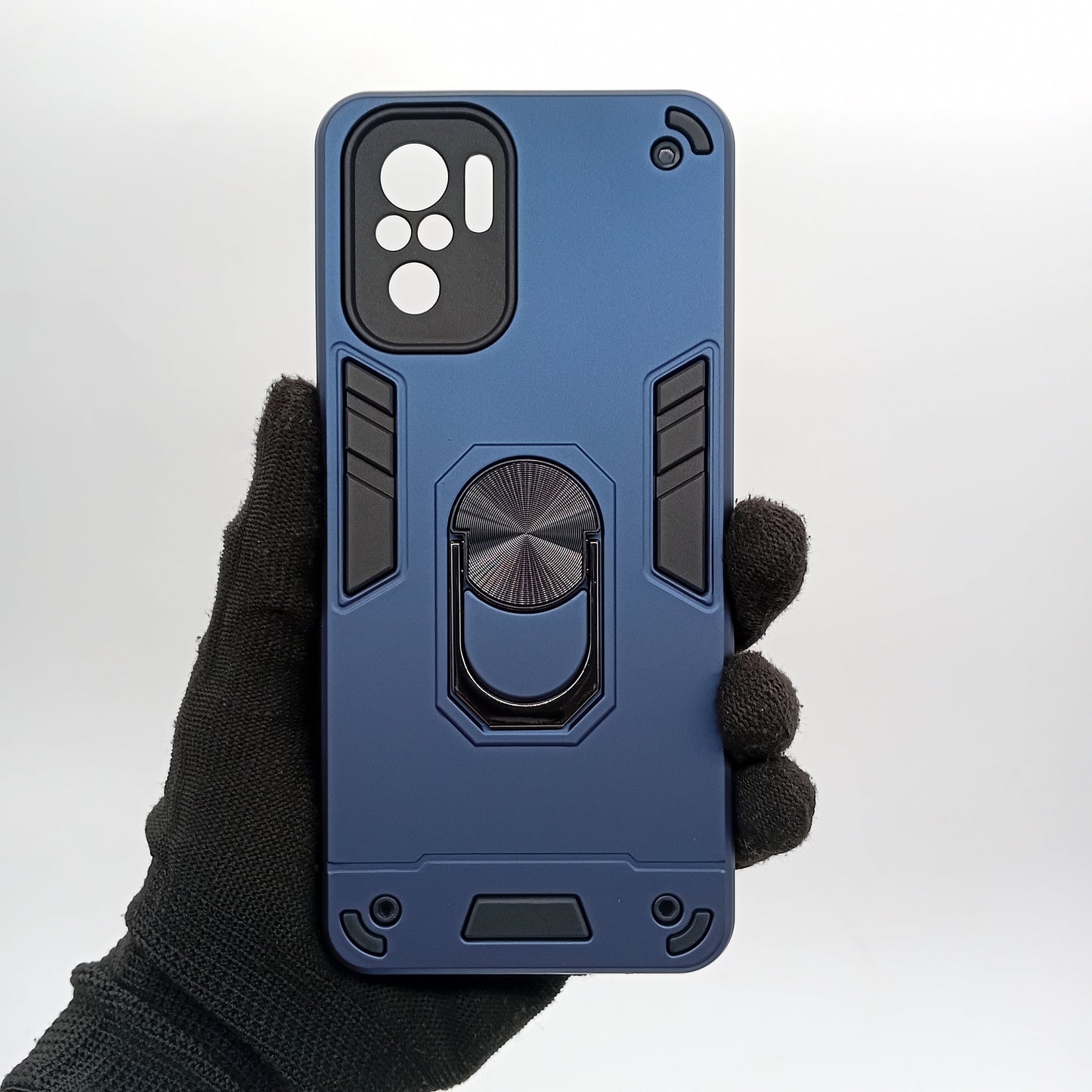 Redmi Note 10 Hard PC Case with Ring Holder - Shockproof Slim Cover