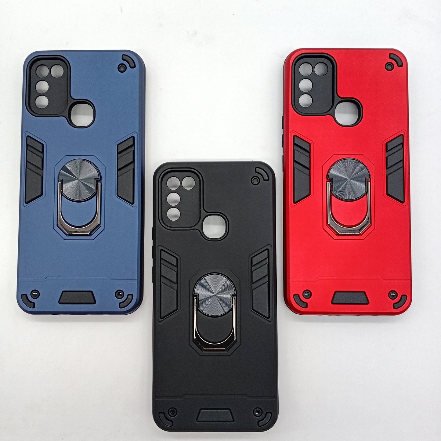 Infinix Smart 5 Hard PC Case: Shockproof Slim Cover with Ring Holder