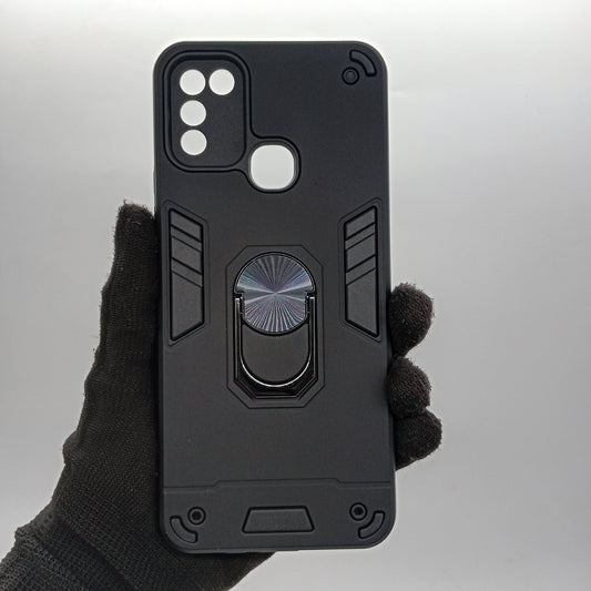 Infinix Smart 5 Hard PC Case: Shockproof Slim Cover with Ring Holder