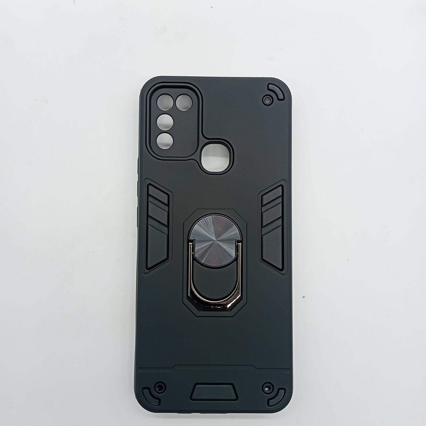 Infinix Smart 5 Hard PC Case: Shockproof Slim Cover with Ring Holder