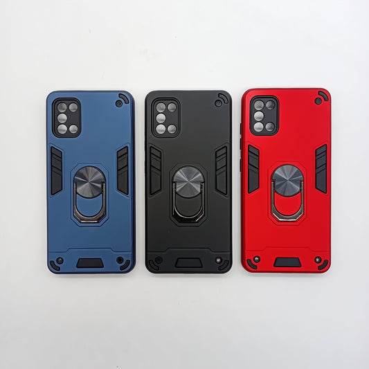Samsung A31 Hard PC Case with Ring Holder - Shockproof Slim Cover