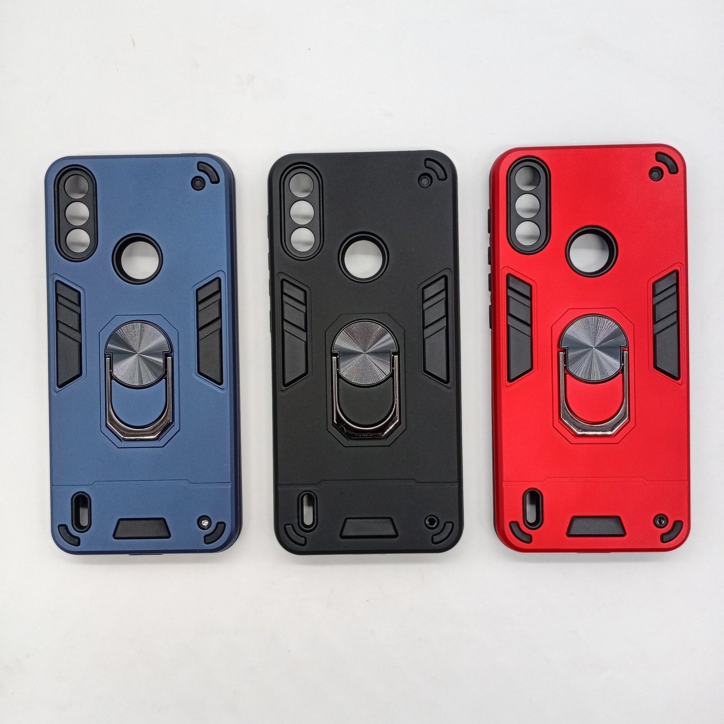 Motorola E7 Hard PC Slim Shockproof Case with Ring Holder