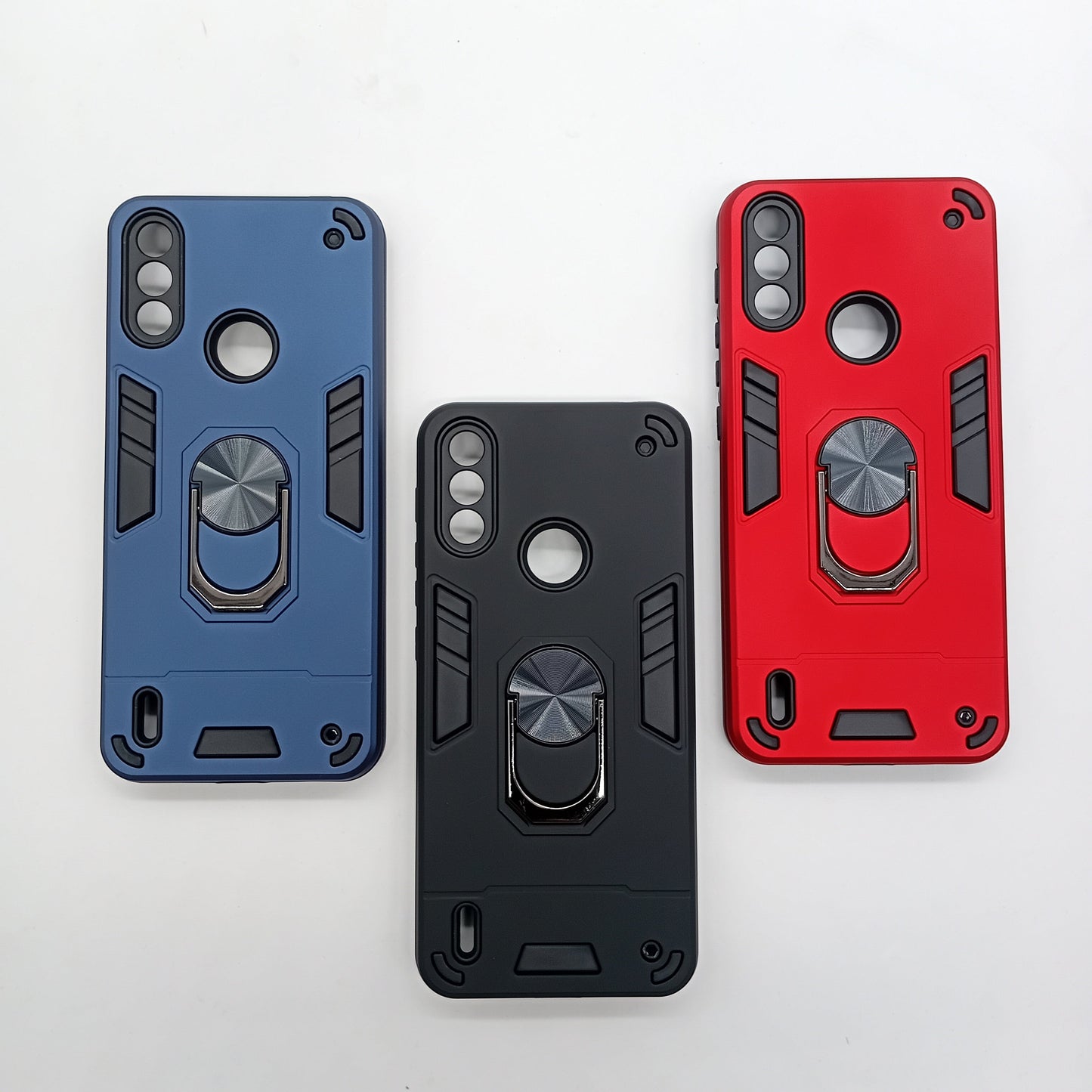 Motorola E7 Hard PC Slim Shockproof Case with Ring Holder