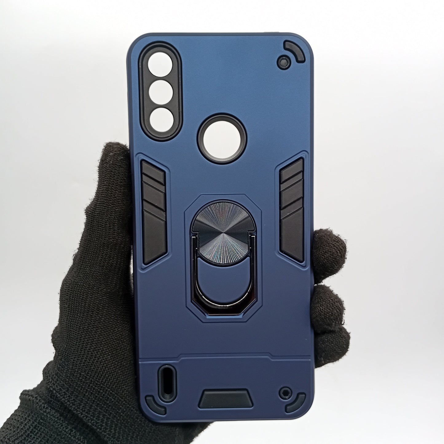 Motorola E7 Hard PC Slim Shockproof Case with Ring Holder