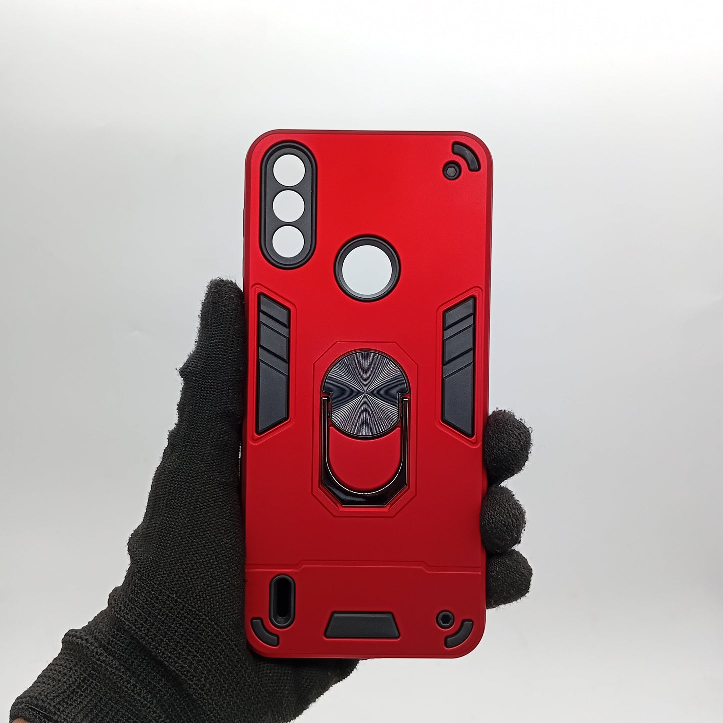 Motorola E7 Hard PC Slim Shockproof Case with Ring Holder