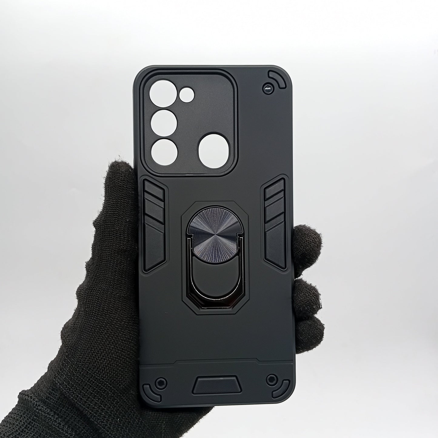 Tecno Spark 8C Hard PC Case with Ring Holder, Shockproof Slim Cover