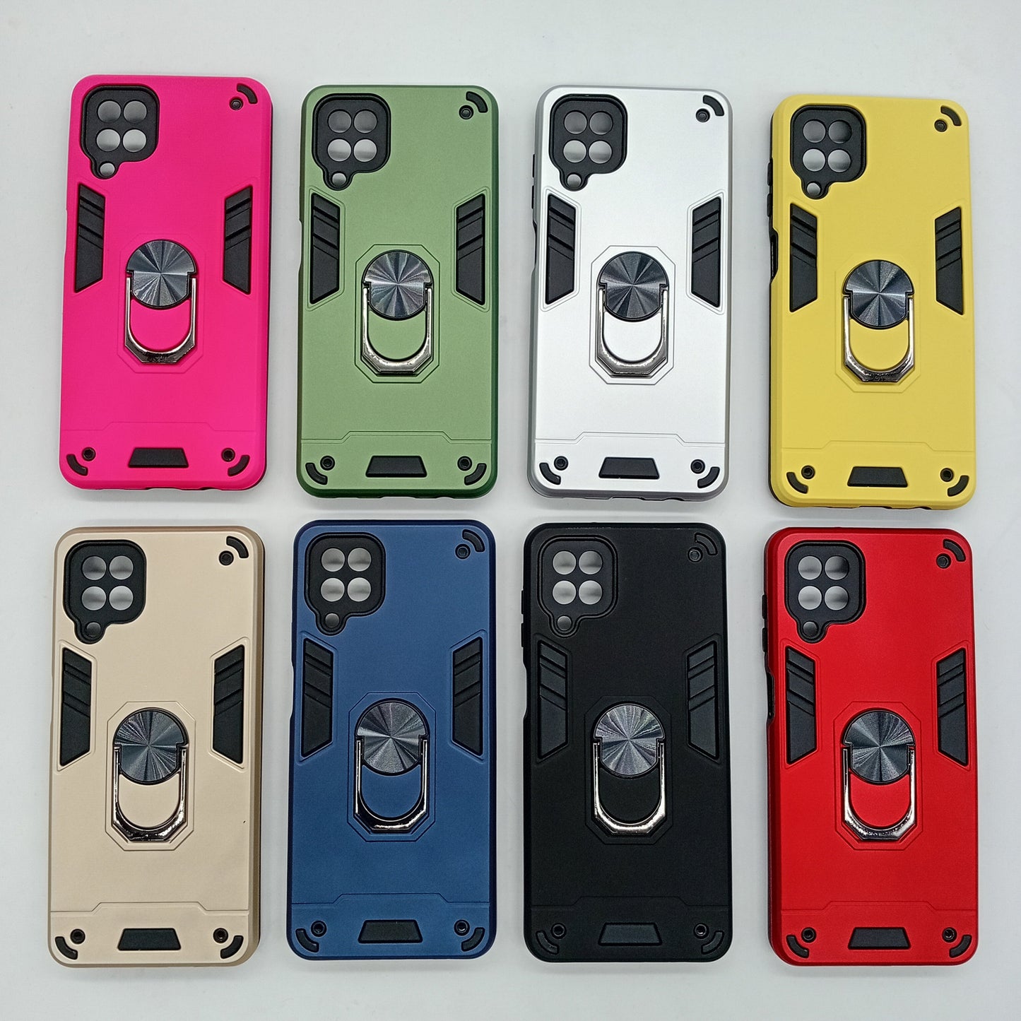 Samsung A12 Hard PC Case with Ring Holder, Shockproof Slim Cover