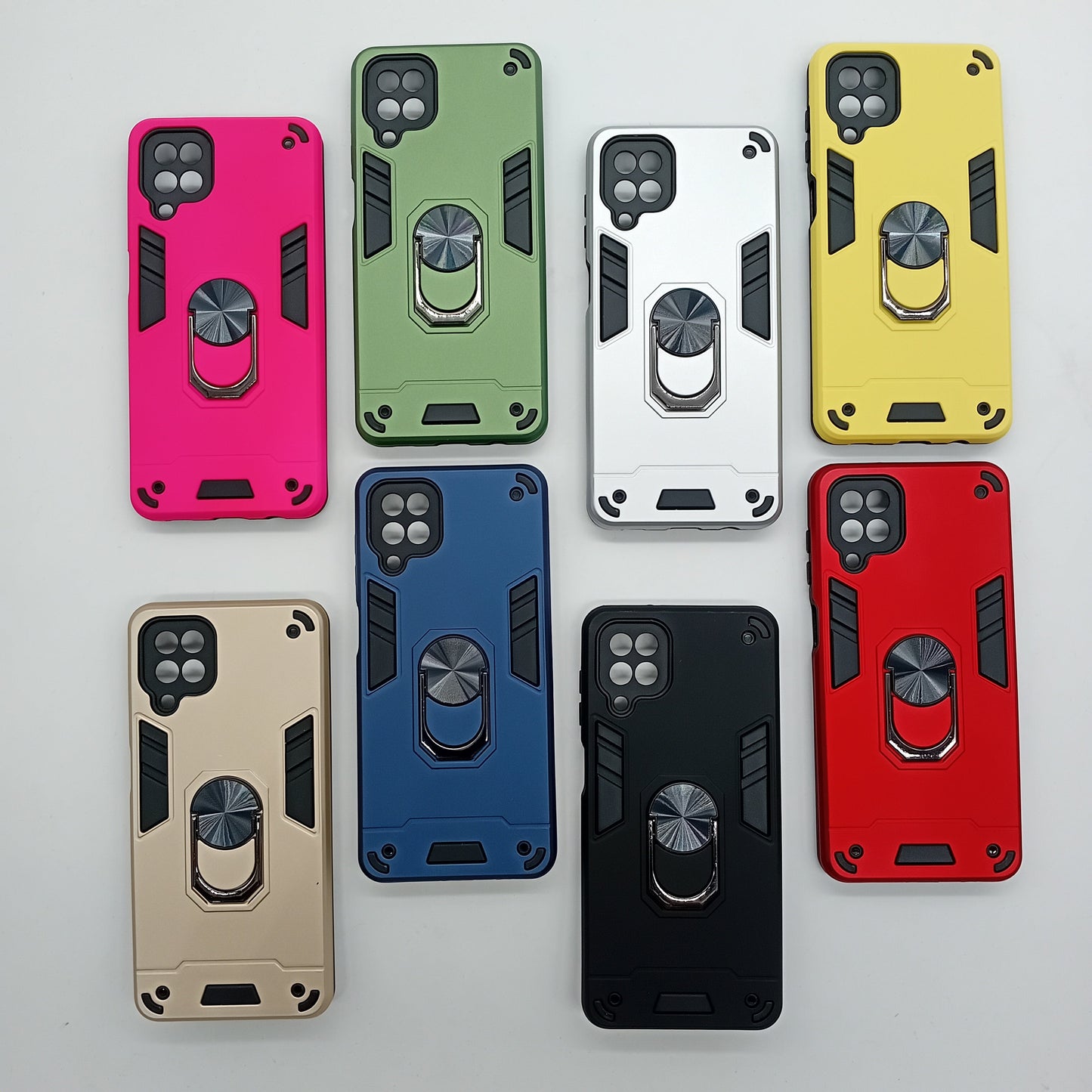 Samsung A12 Hard PC Case with Ring Holder, Shockproof Slim Cover