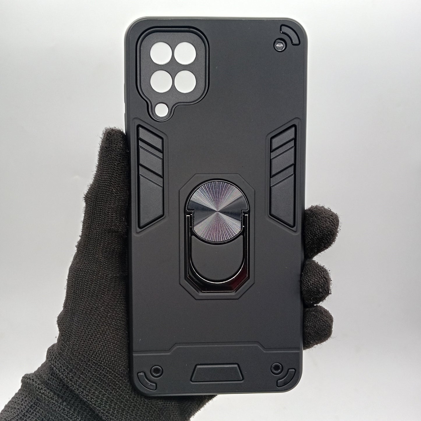 Samsung A12 Hard PC Case with Ring Holder, Shockproof Slim Cover