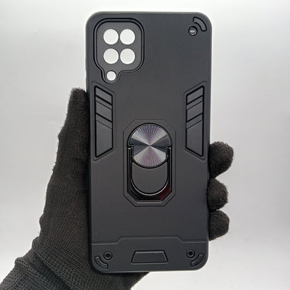 Samsung A12 Hard PC Case with Ring Holder, Shockproof Slim Cover