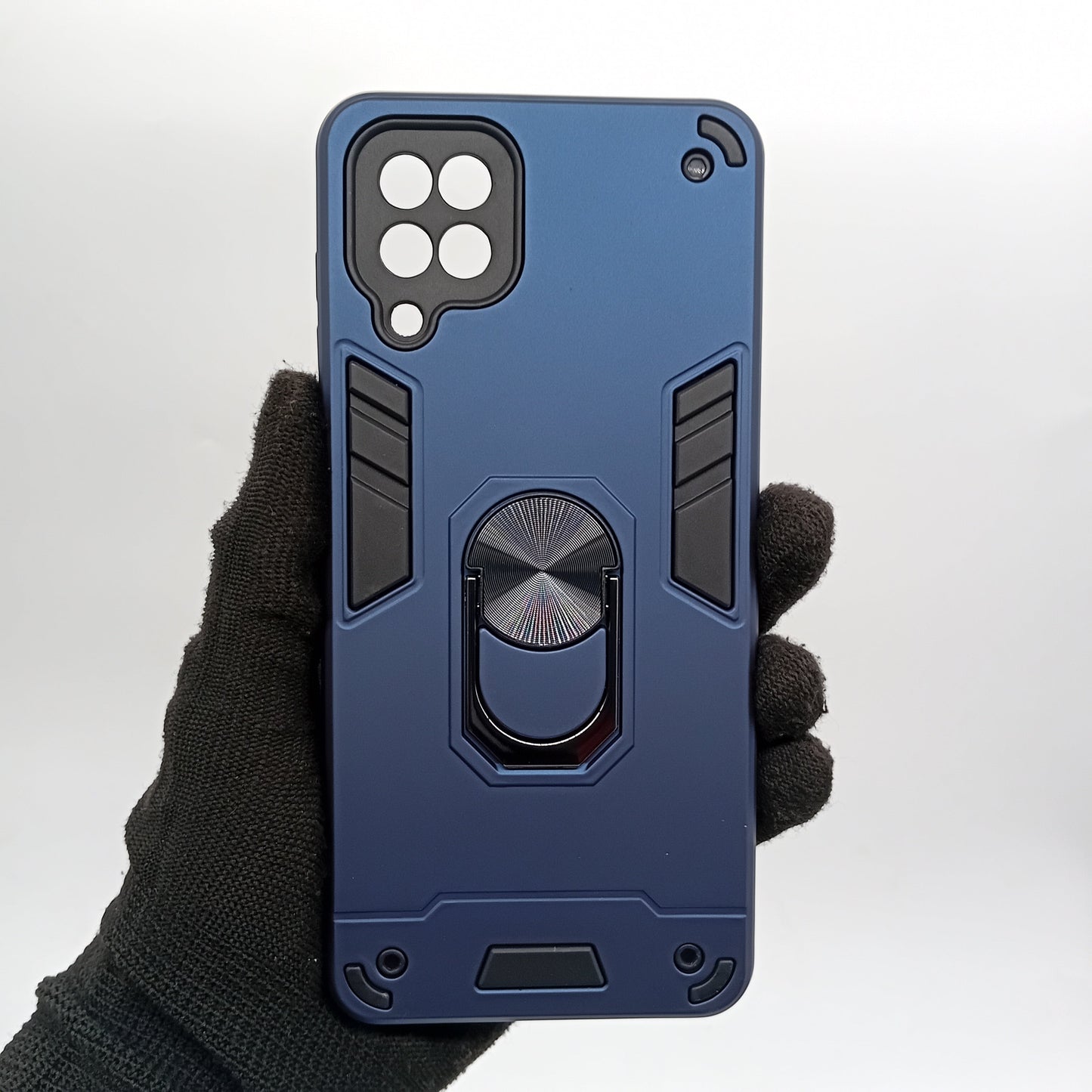 Samsung A12 Hard PC Case with Ring Holder, Shockproof Slim Cover