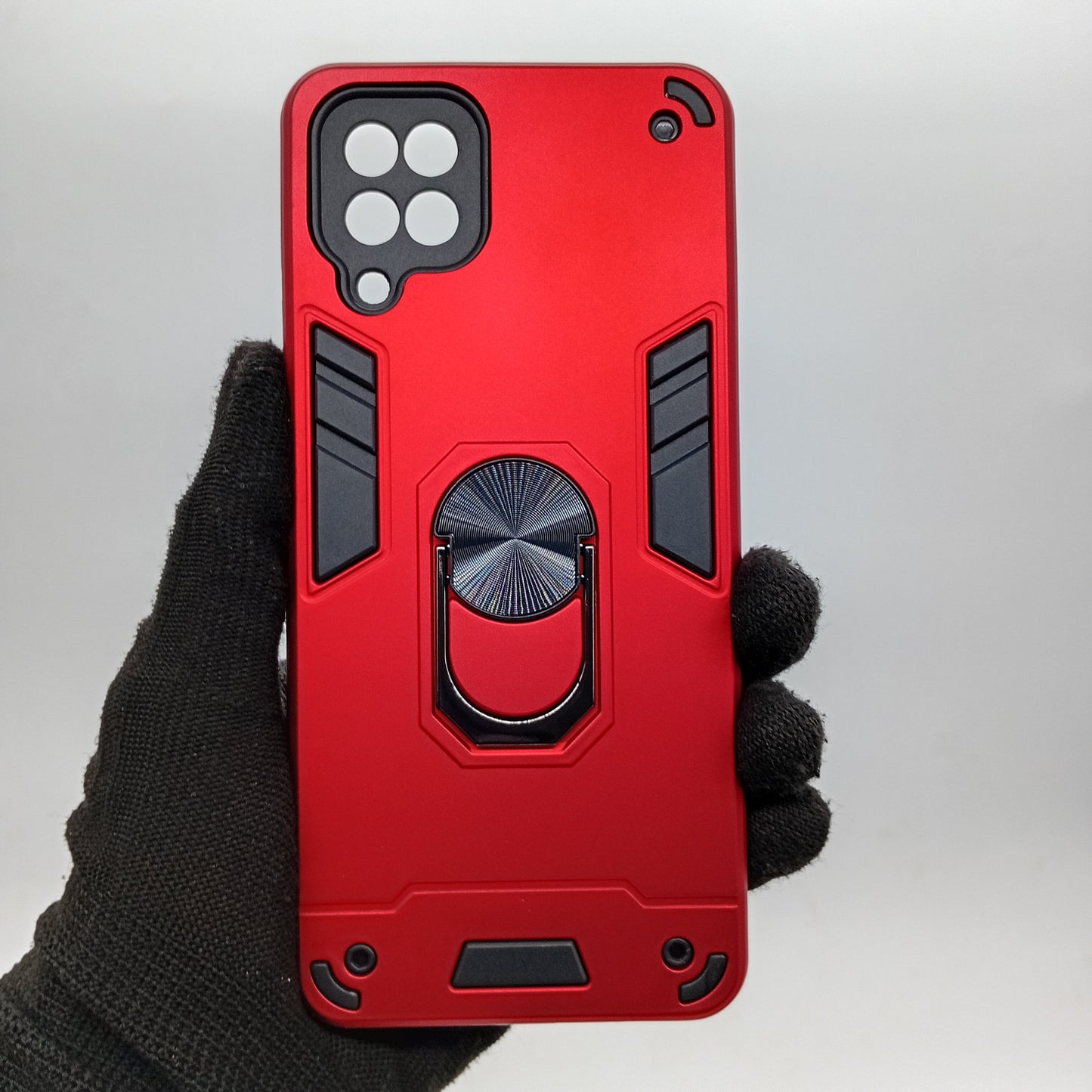 Samsung A12 Hard PC Case with Ring Holder, Shockproof Slim Cover