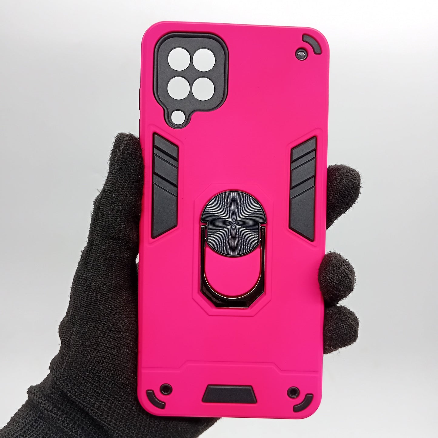 Samsung A12 Hard PC Case with Ring Holder, Shockproof Slim Cover