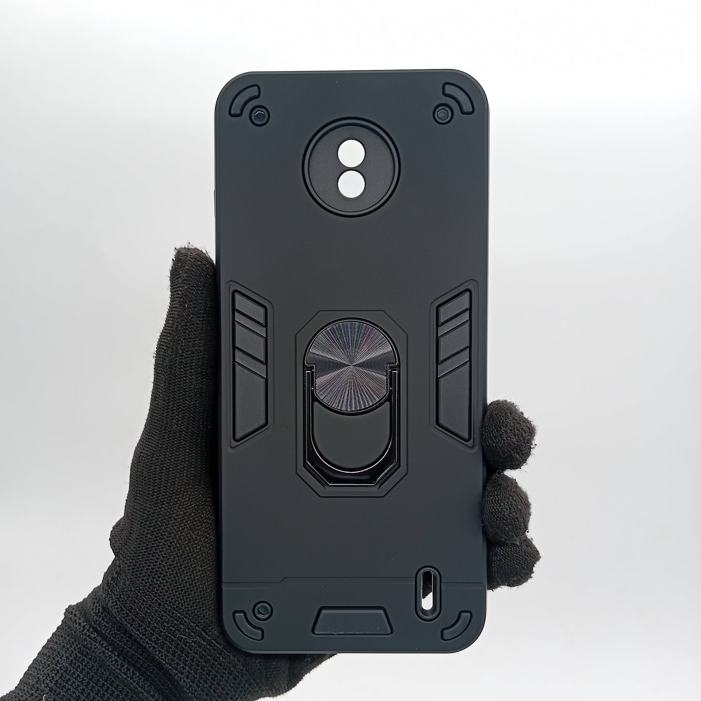 Nokia C10 Hard PC Case with Ring Holder - Shockproof Slim Cover