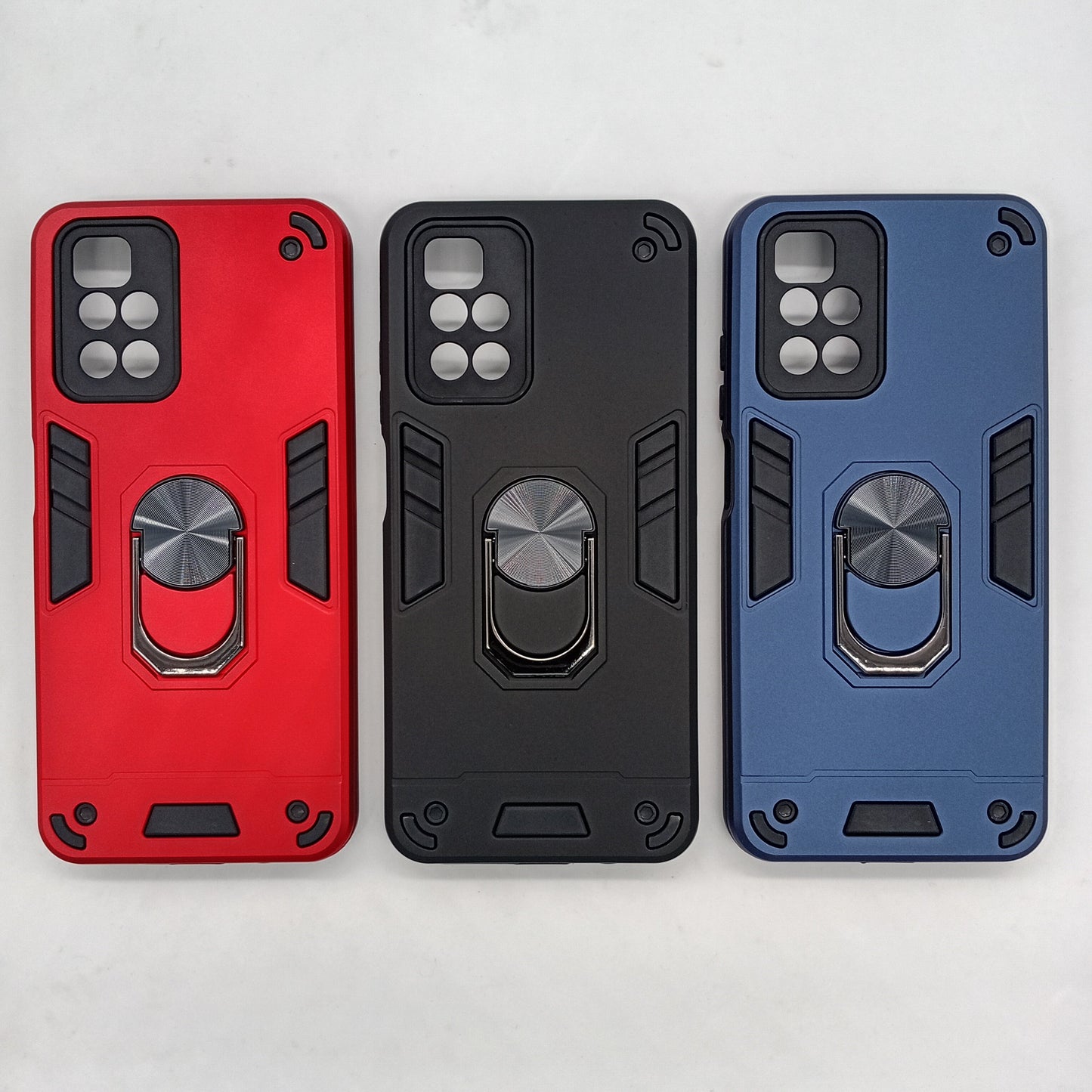 Redmi 10 Shockproof Hard PC Case with Ring Holder Kickstand