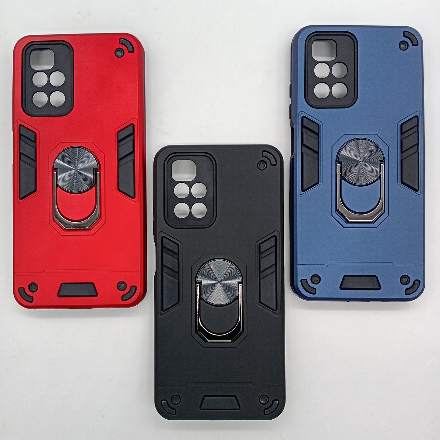 Redmi 10 Shockproof Hard PC Case with Ring Holder Kickstand
