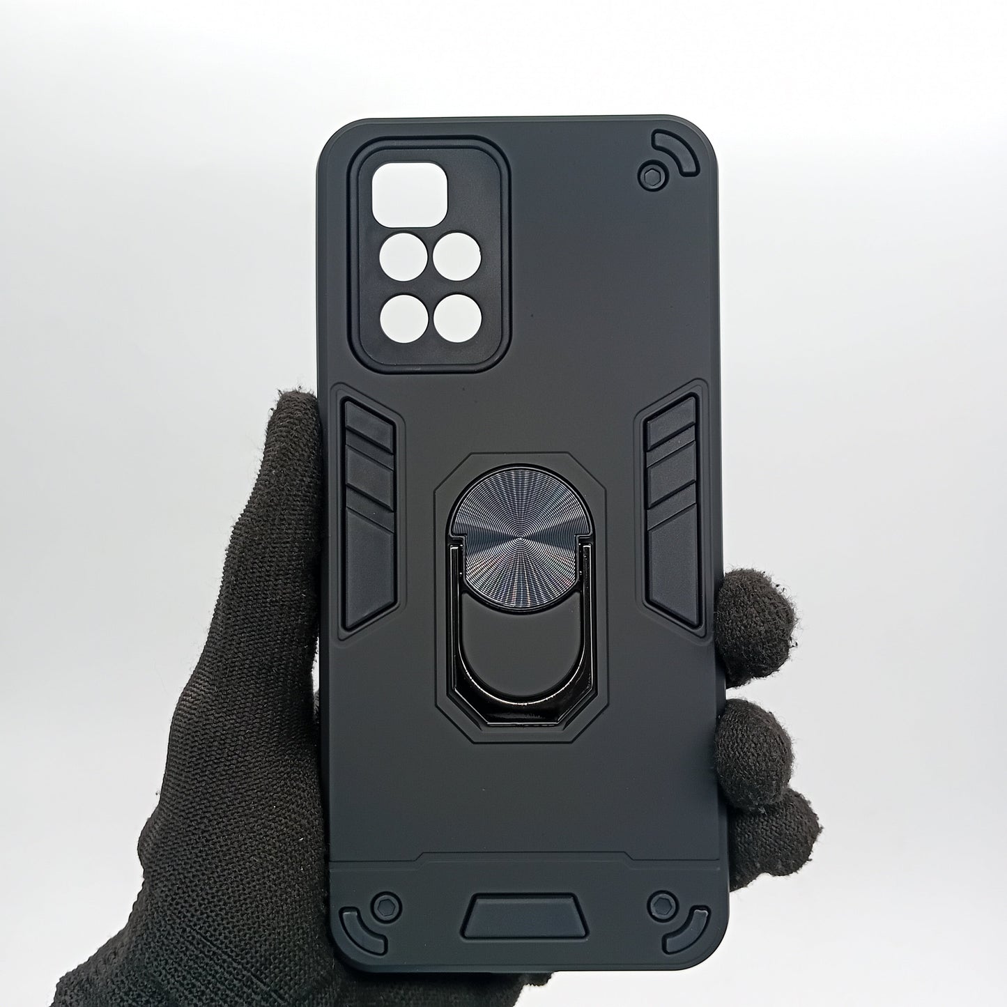 Redmi 10 Shockproof Hard PC Case with Ring Holder Kickstand