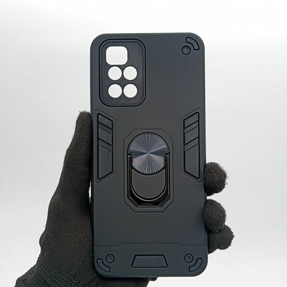 Redmi 10 Shockproof Hard PC Case with Ring Holder Kickstand