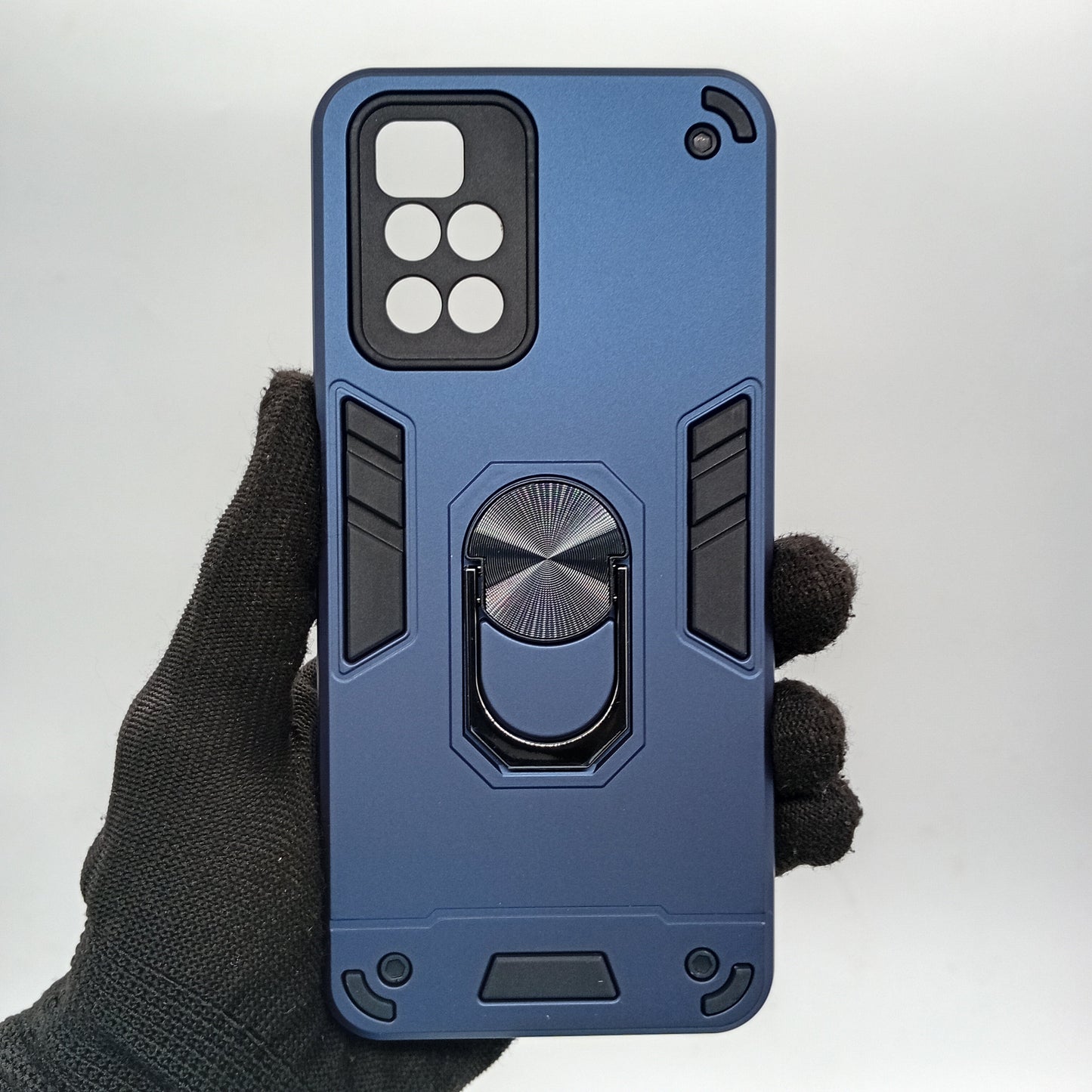 Redmi 10 Shockproof Hard PC Case with Ring Holder Kickstand