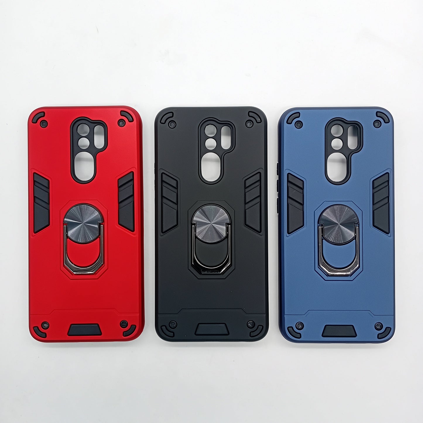 Redmi 9 Hard PC Shockproof Case with Ring Holder Slim Cover