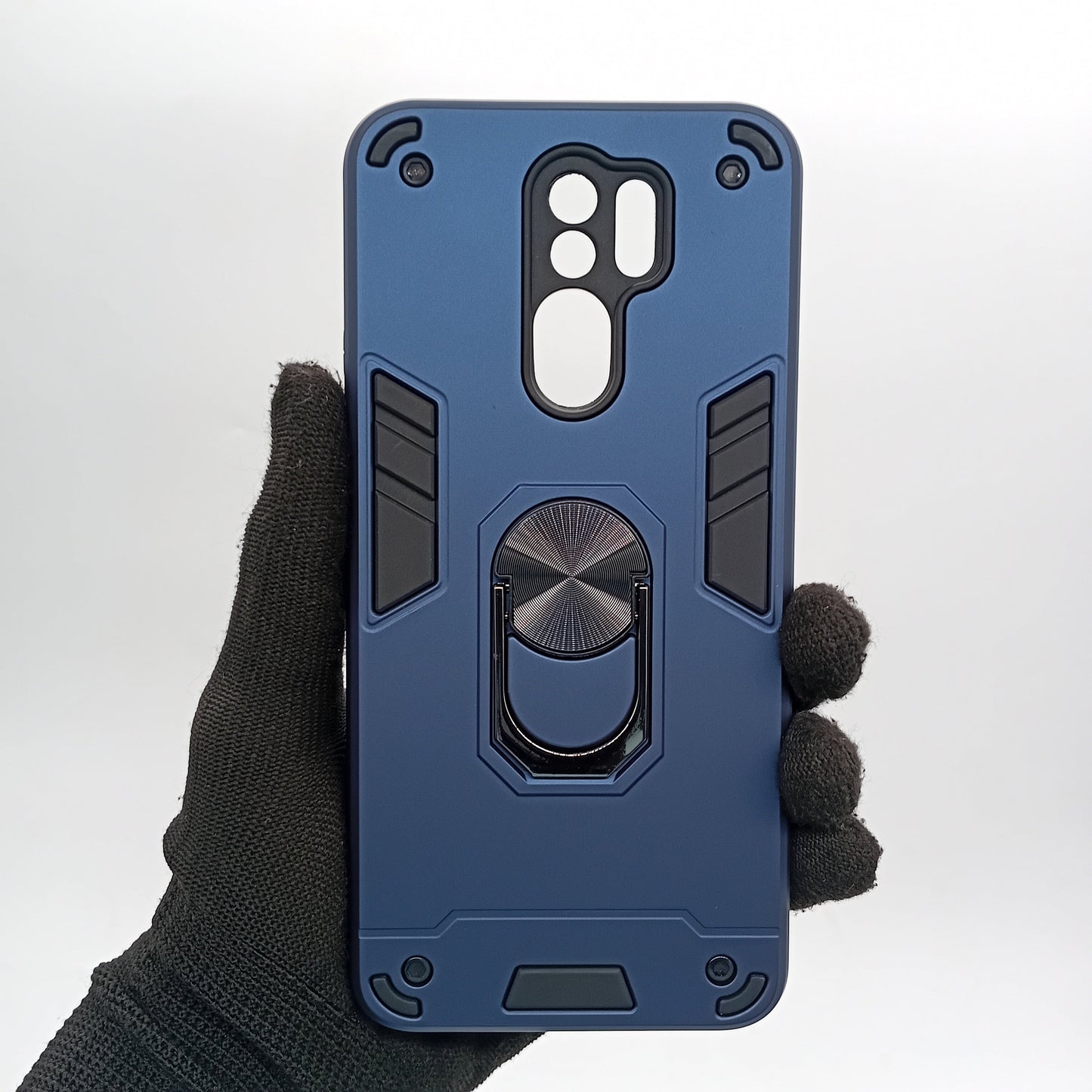 Redmi 9 Hard PC Shockproof Case with Ring Holder Slim Cover