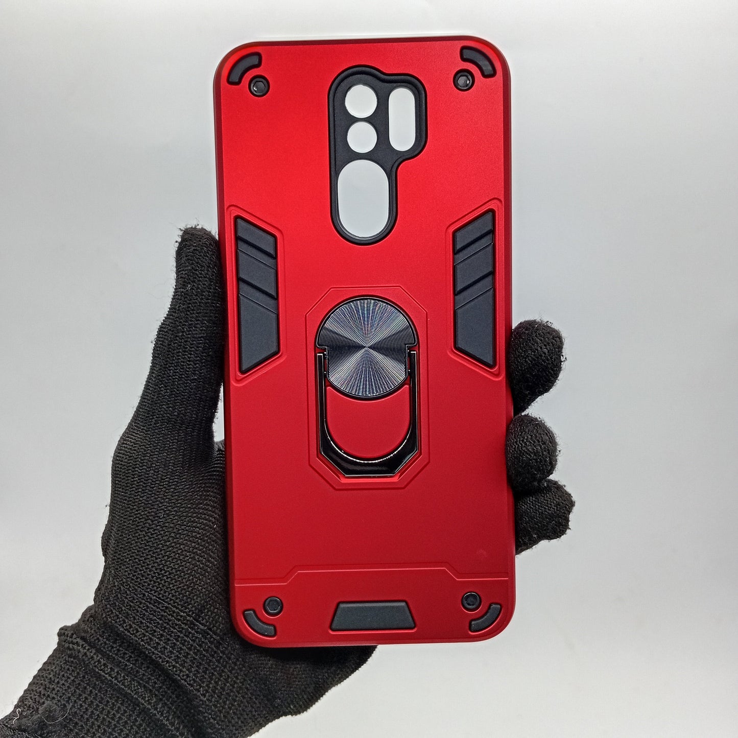 Redmi 9 Hard PC Shockproof Case with Ring Holder Slim Cover