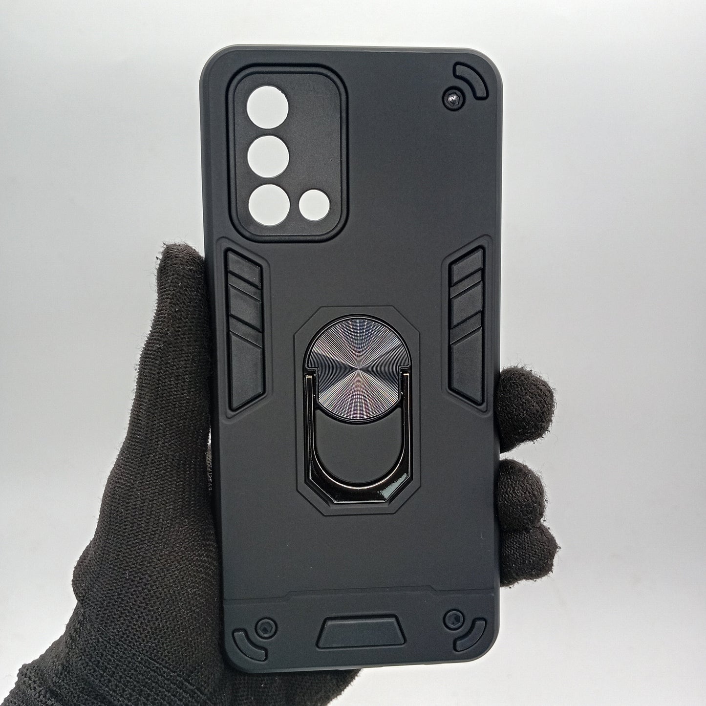 OPPO F19 Hard PC Shockproof Case with Ring Holder