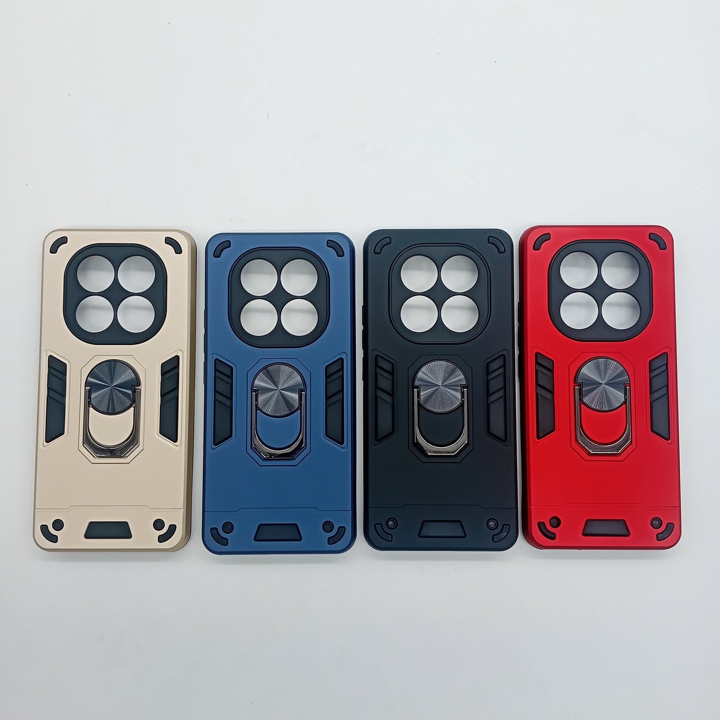 Redmi Note 14 Pro Hard PC Shockproof Case with Ring Holder, Slim Cover