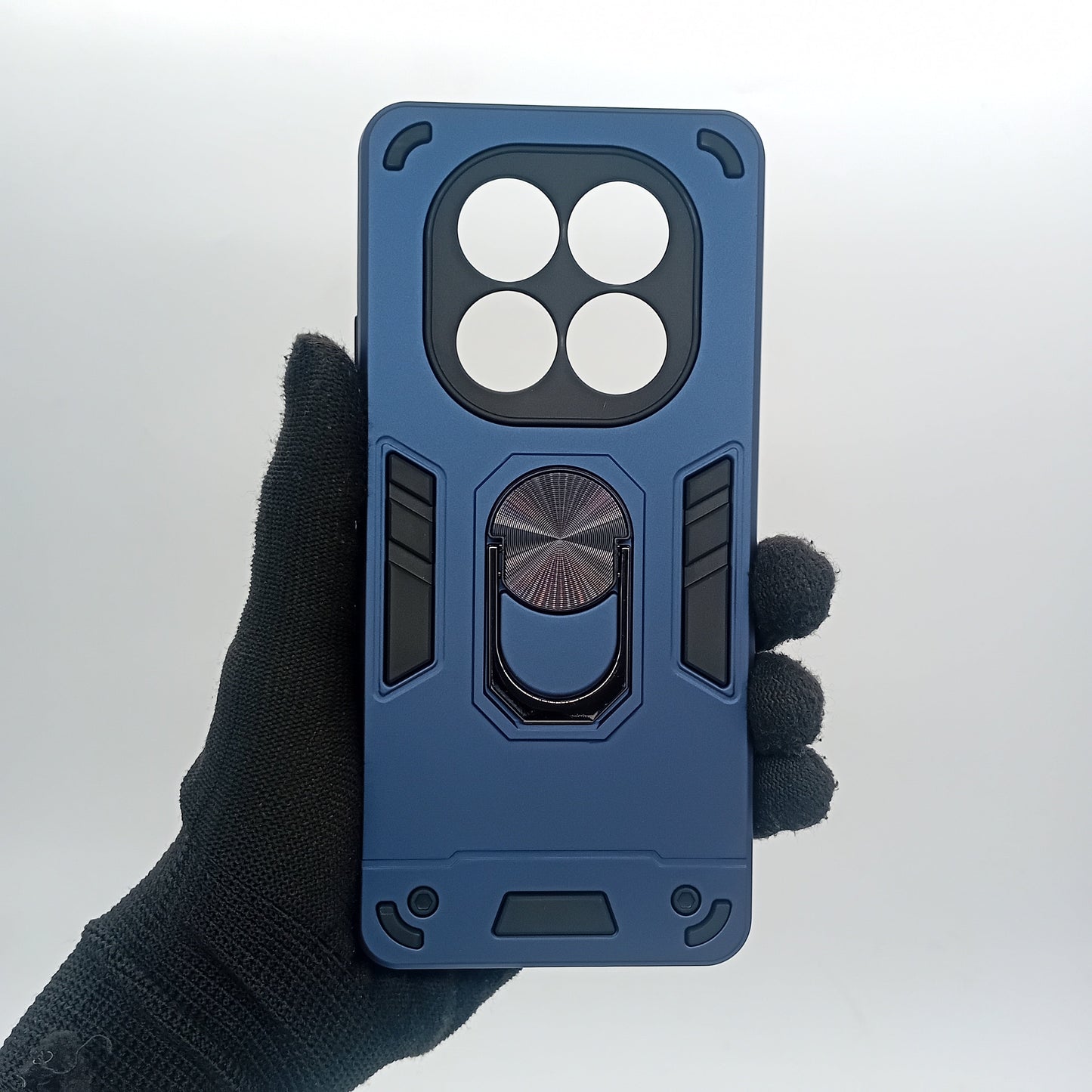 Redmi Note 14 Pro Hard PC Shockproof Case with Ring Holder, Slim Cover