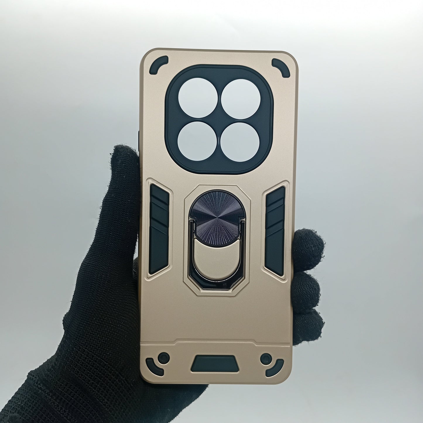 Redmi Note 14 Pro Hard PC Shockproof Case with Ring Holder, Slim Cover