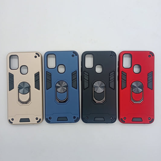 Samsung M21 Shockproof Hard Case w/ Ring Holder Slim Cover