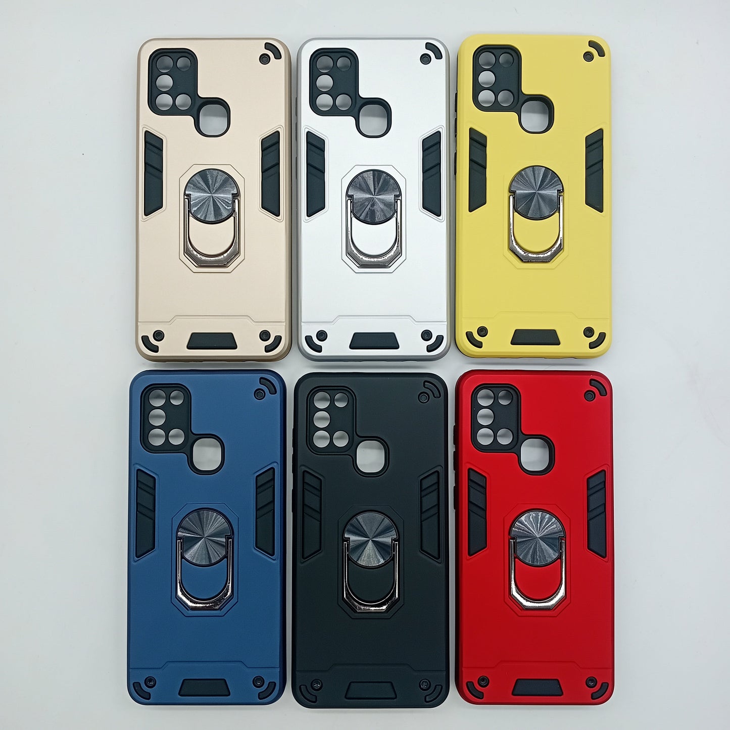 Samsung A21s Hard PC Case with Ring Holder - Shockproof Slim Cover