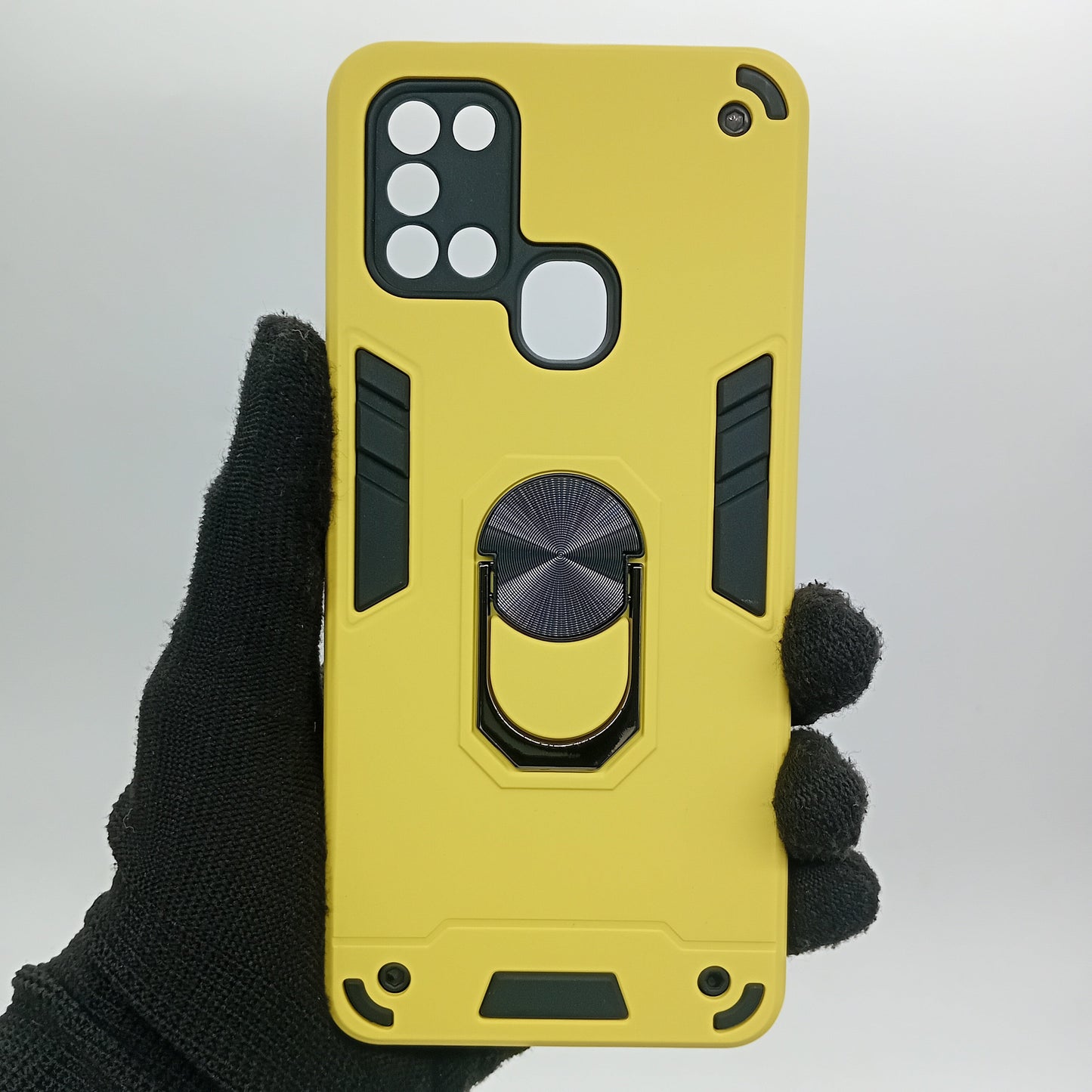 Samsung A21s Hard PC Case with Ring Holder - Shockproof Slim Cover