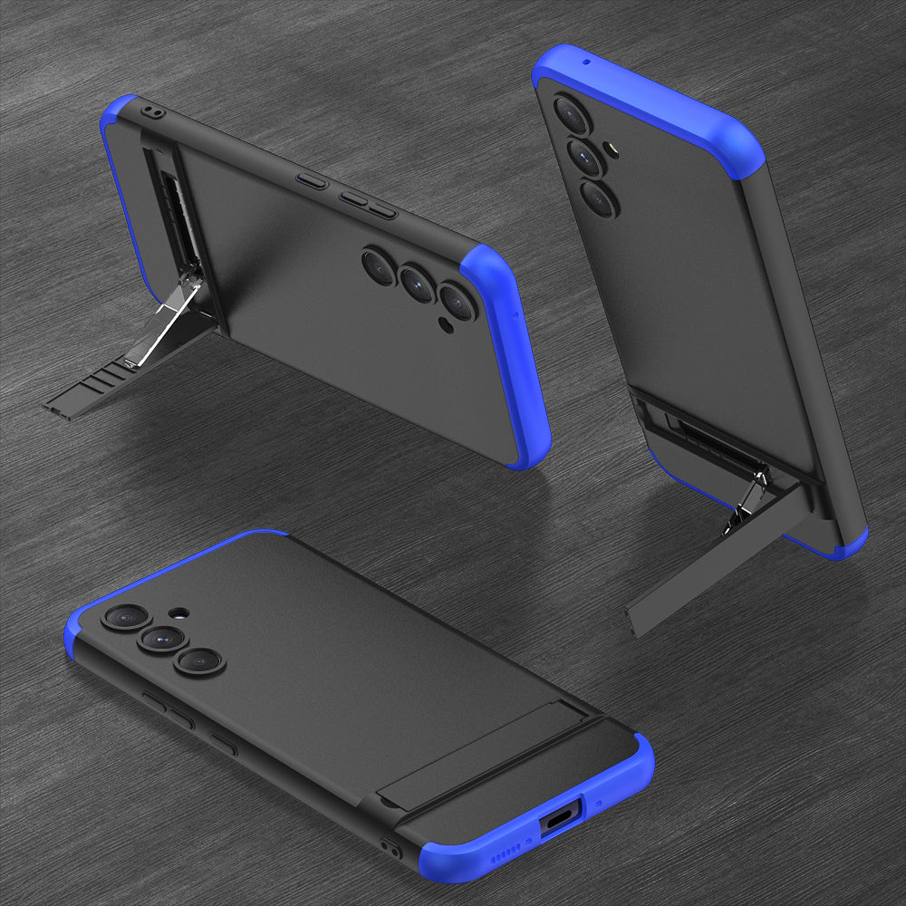 LEEKA Samsung A54 Full 3in1 Cover 360º Shockproof Armour Hard Matte PC Case with Stand