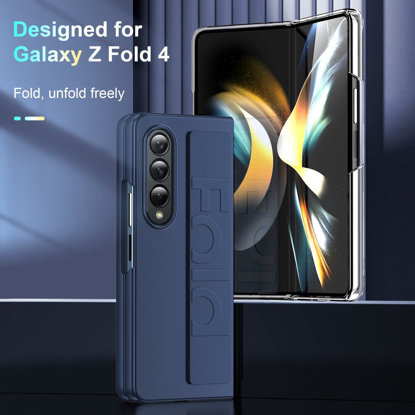 LEEKA Elastic Wristband Strap Silicone Fall Prevention Phone Case for Samsung Galaxy Z Fold 5
