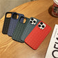 iPhone 13 Pro Max Cross Grid Weaving Pattern Design Silicone Case back Cover