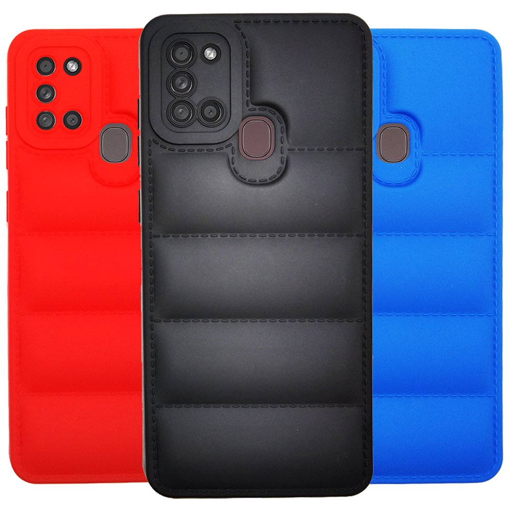 Puffer Case Jacket Cushion Back Cover for Samsung A21S