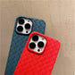 iPhone 13 Pro Max Cross Grid Weaving Pattern Design Silicone Case back Cover