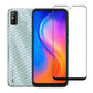 Combo Pack of Tempered Glass Screen Protector, Carbon Fiber Back Sticker, Camera lens Clear Glass Bundel for Techno Spark 6 Go