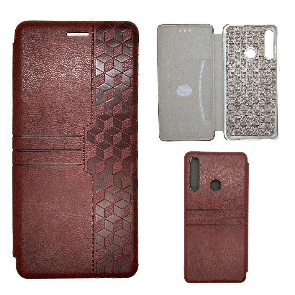 Huawei Y6p Leather Pouch Case Premium Leather texture full cover