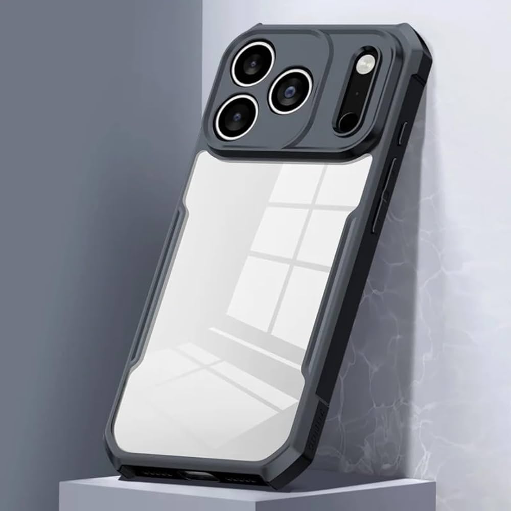 iPhone 17 Pro Shockproof Matte Black Border Aly Camera lens Protection back cover Case